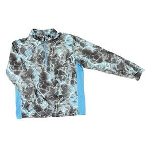 Habit Alaskan Blue Waves Men's Long Sleeve 1/4 Zip Performance Layer Pullover XL